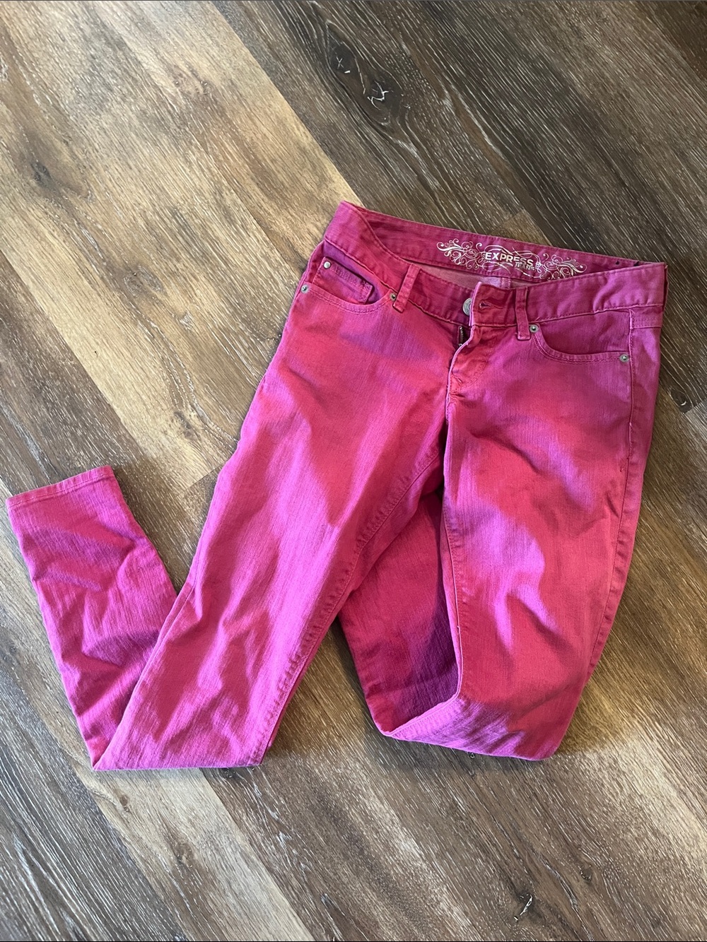 Express Magenta Skinny Jeans